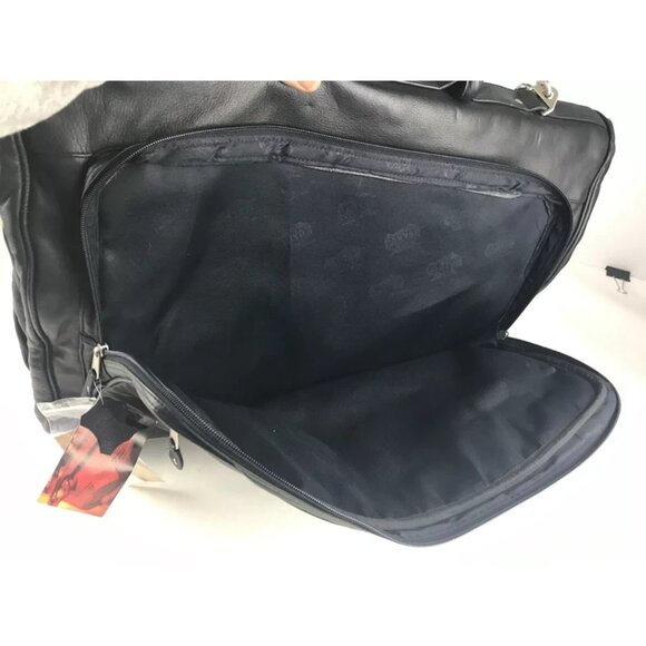 Canyon Outback Black Leather‎ Garment Carry-On Overnight Bag NEW - Picture 6 of 10